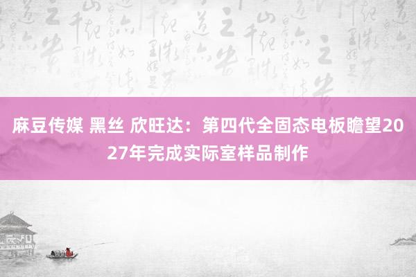 麻豆传媒 黑丝 欣旺达：第四代全固态电板瞻望2027年完成实际室样品制作