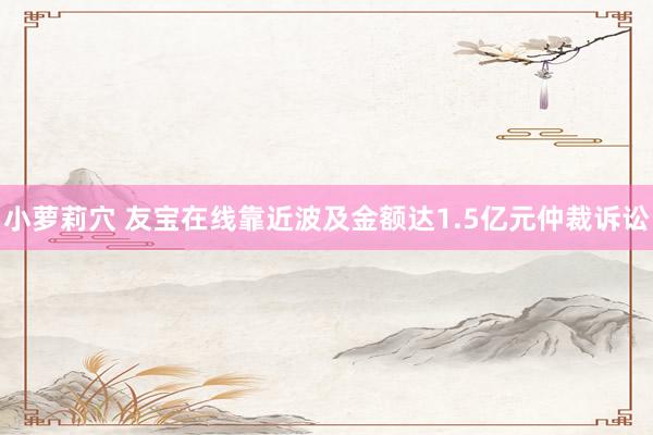 小萝莉穴 友宝在线靠近波及金额达1.5亿元仲裁诉讼
